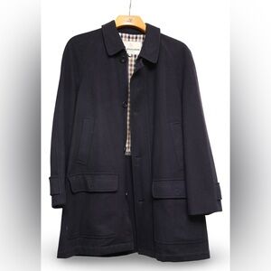 Aquascutum of London Wool Overcoat with Signature Check Lining Made in England